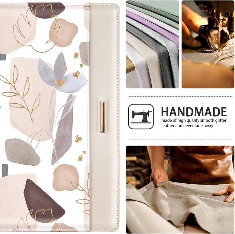 WAVEYU Padfolio/Resume Portfolio Folder for Women Men, Cute Chic Padfolio Cover Folder, Conference/Legal Document Organizer with Letter/A4 Size Clipboard, Document Sleeve, Gold - Image 3